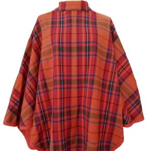 1960's Vintage MOD wool plaid Cape Jacket Coat